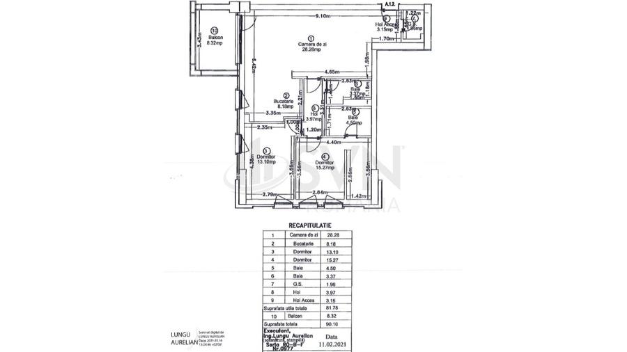 Apartament cu 3 camere circular, mobilat în Nord