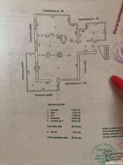 Apartament cu 2 camere decomandat în Mazepa 2