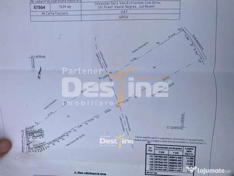 Teren de vanzare Gura Vaii 27.500 Euro 7639MP - 5