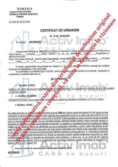 TEREN INTRAVILAN S-1500mp - Berzasca, jud. CS - 3