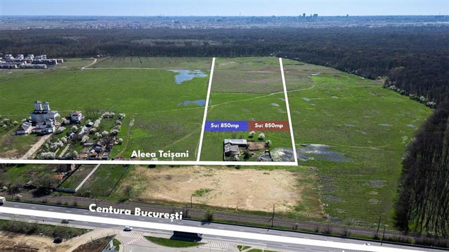 PIPERA - VOLUNTARI ,TEREN INTRAVILAN,852 MP,DESCHIDERE 18 M,LANGA PADURE - 1