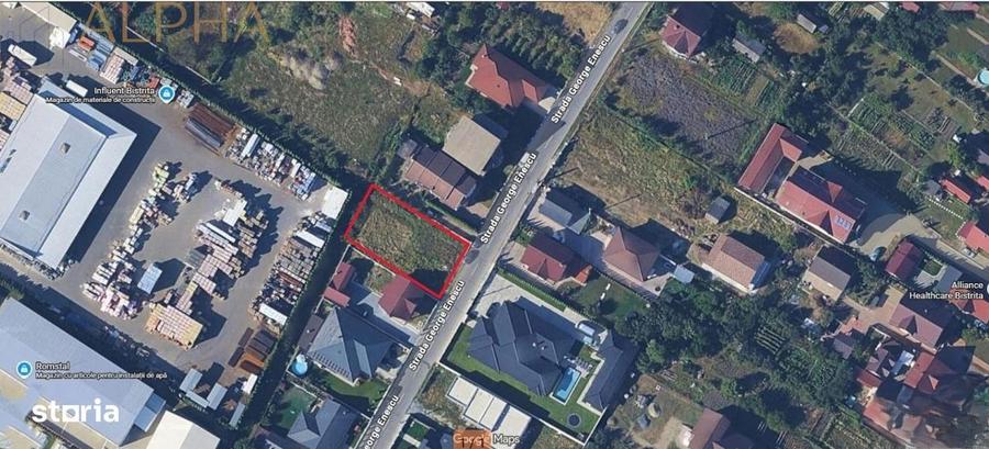 Teren intravilan 2174 mp | Front 40 ml | Str. George Enescu Bistrita - 2