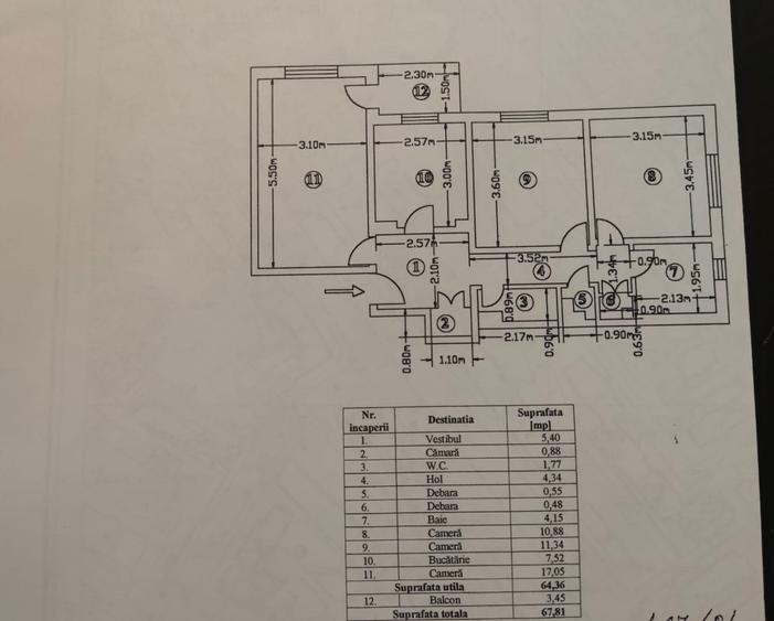 De vanzare - Apartament 3 cam - 68 mp - 700 metri Vulcan Center - 23