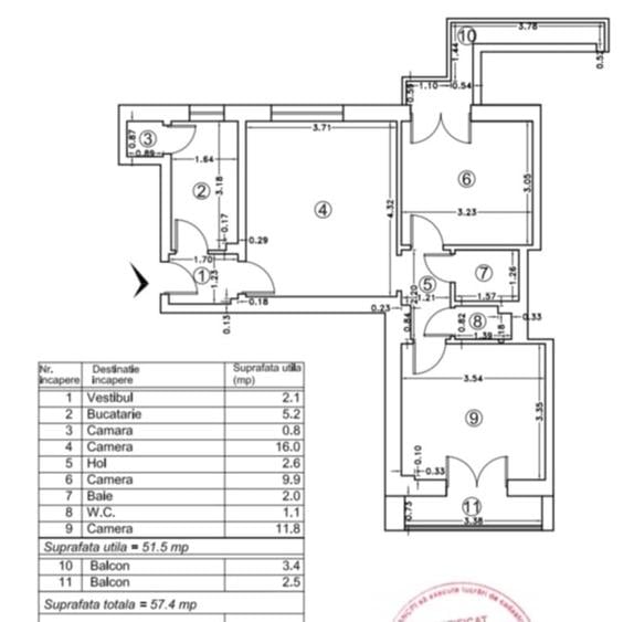 Apartament cu 3 camere semidecomandat în Kogălniceanu