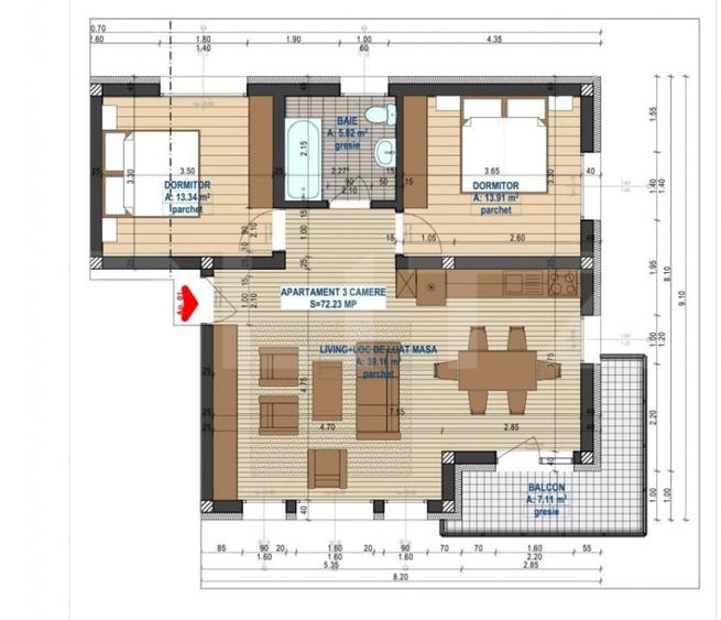 Apartament de 3 camere, bloc nou - 1