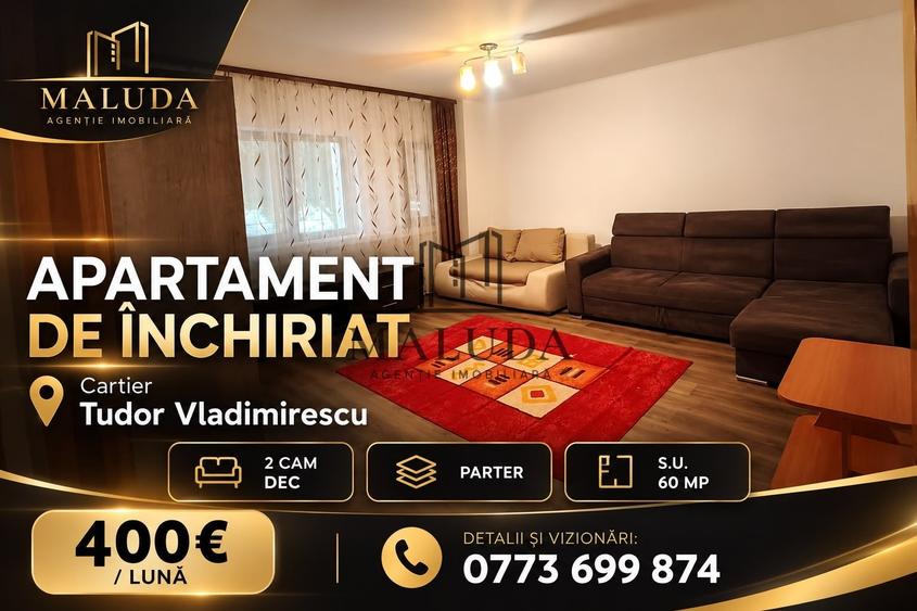 Ap. 2 cam., parter, Tudor Vladimirescu, 60mp, 400eur - 1
