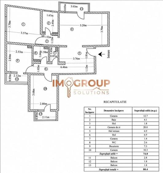 Apartament cu 3 camere decomandat în Zimbru