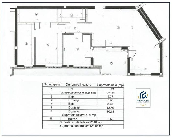 Apartament cu 3 camere în Intim