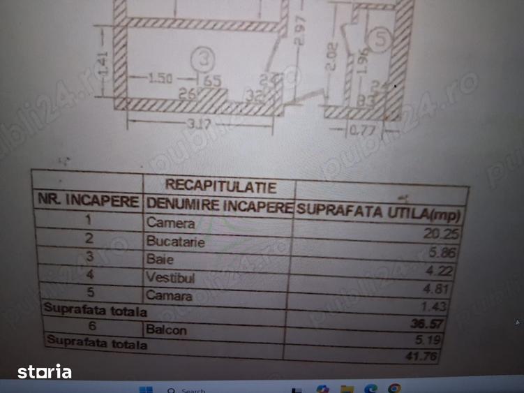 Garsonieră decomandată în Tei