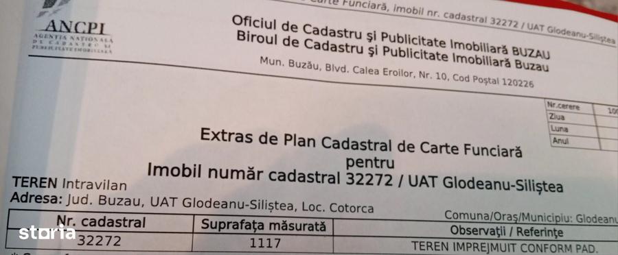 Teren de 1117 mp, în Glodeanu-Siliștea