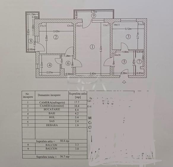 Apartament cu 2 camere semidecomandat în Mărgeanului