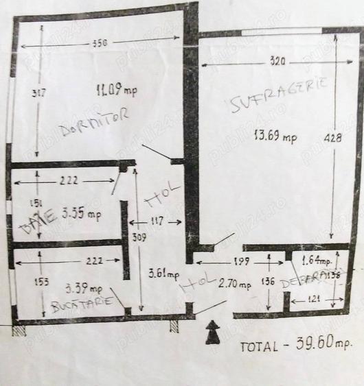 Apartament cu 2 camere decomandat în Sinaia