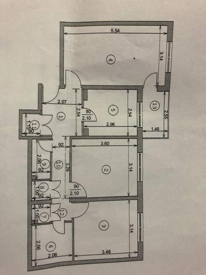 Apartament cu 3 camere decomandat în Central