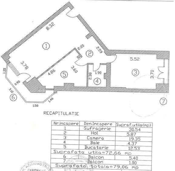 Apartament cu 2 camere în Central