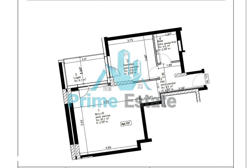 Apartament 2 camere, Finisat Lux Etaj 7, in ansamblul rezidential ERA - 9