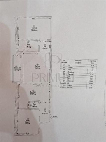 Apartament cu 3 camere semidecomandat, mobilat în Freidorf