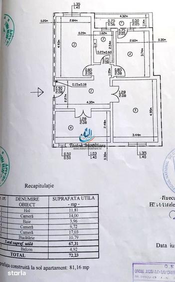 Apartament cu 3 camere decomandat în Calea Romanului