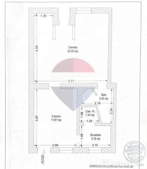 Apartament cu 2 camere semidecomandat în Drăgășani