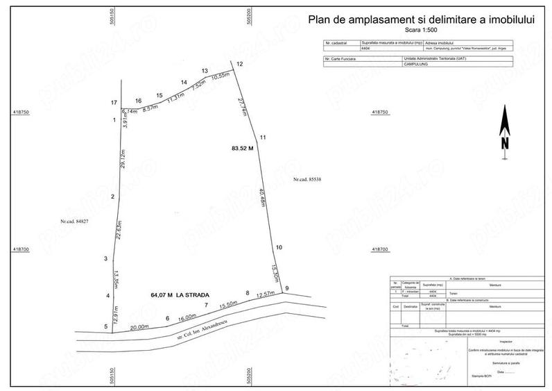 Teren de 4400 mp, în Central