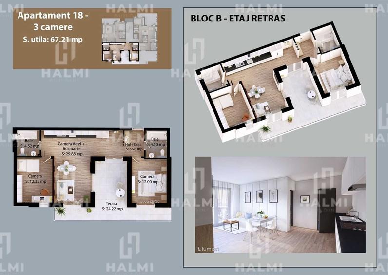 Apartament cu 2 camere în Careiului