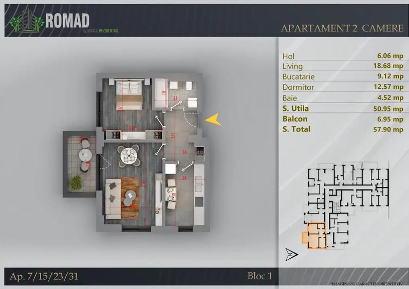 Apartament cu 2 camere decomandat în Theodor Pallady