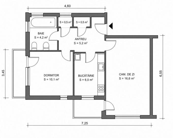 Pb cu 2 camere - Etajul 4 - Zona strazii Sovata - Decebal - IMOBIHOR - 4