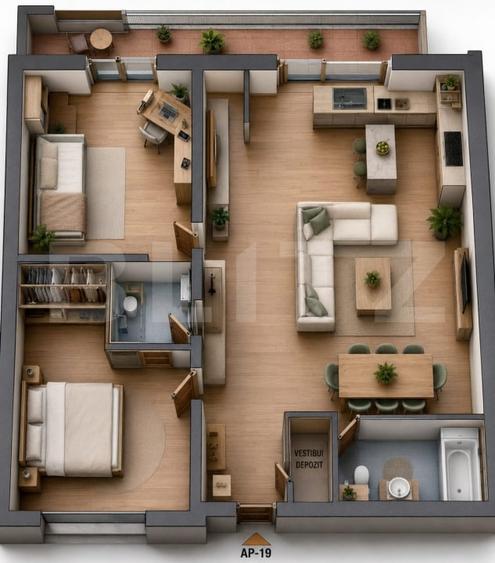 Apartament cu 3 camere decomandat în Tudor