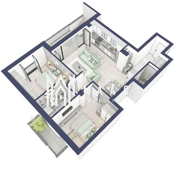 Apartament cu 3 camere în Turnișor