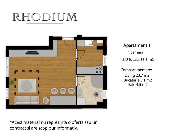 Apartament 1 camera, str. Ceta?ii Direct dezvoltator, 0% comision - 4