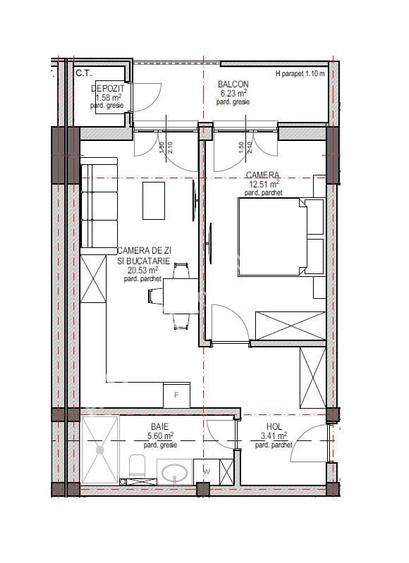 Apartament cu 2 camere în Tineretului