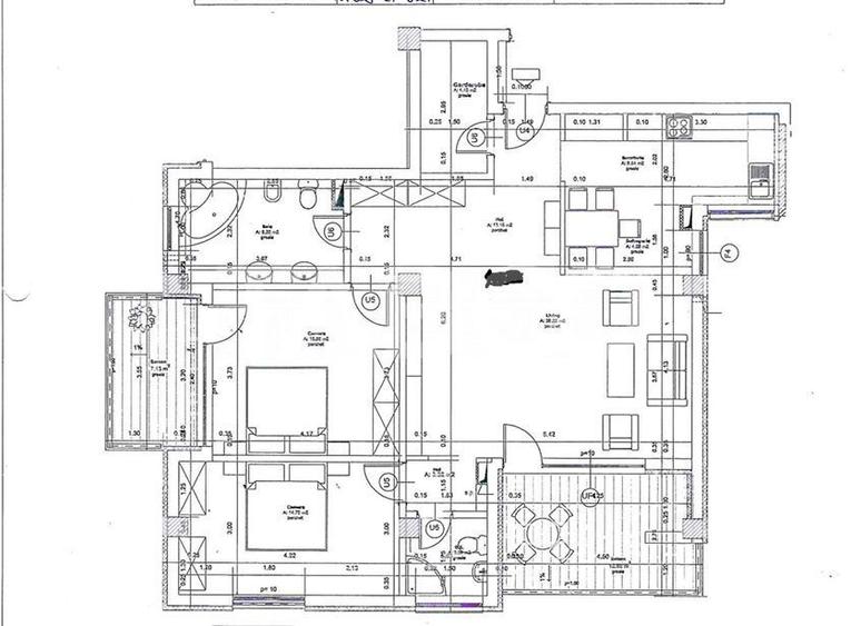 Apartament cu 3 camere semidecomandat, mobilat în Dâmbul Rotund