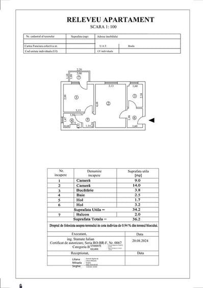 Apartament cu 2 camere semidecomandat în Obor