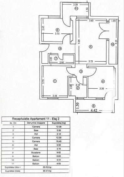Apartament cu 3 camere semidecomandat în Copou