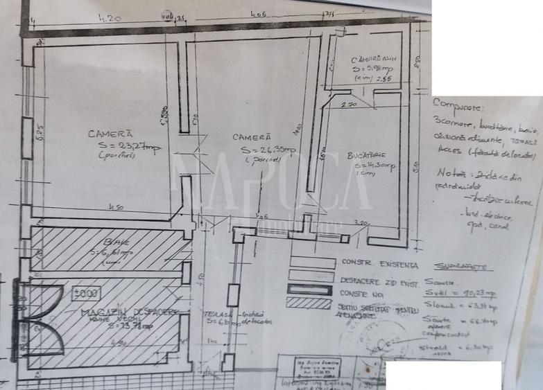 Casă individuală cu 3 camere cu Canalizare în Central