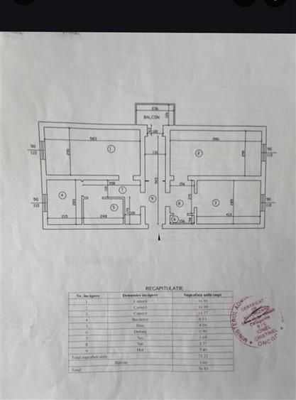 Apartament cu 3 camere decomandat, mobilat în Frumoasa