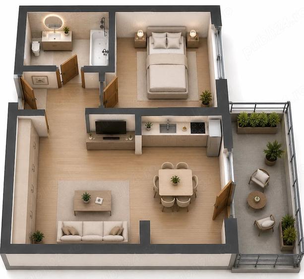 Apartament cu 2 camere decomandat în Theodor Pallady