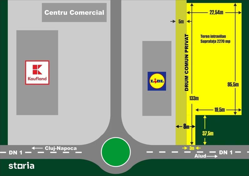 Teren de 2270 mp, în Central