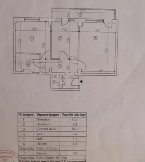 Apartament cu 2 camere decomandat, mobilat în Central