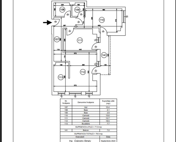 Apartament cu 3 camere decomandat în Păcurari