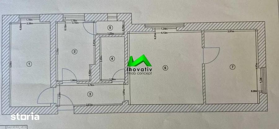 Apartament cu 3 camere semidecomandat, mobilat în Terezian