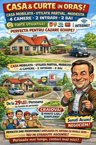 Casă cu 5 camere cu Teren 100 Mp în Romanești