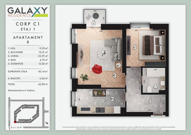 Apartament 2 camere, Galaxy Residence, parc Tudor Arghezi