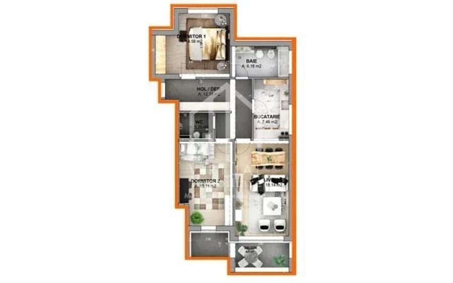 Apartament cu 3 camere decomandat în Exterior Vest