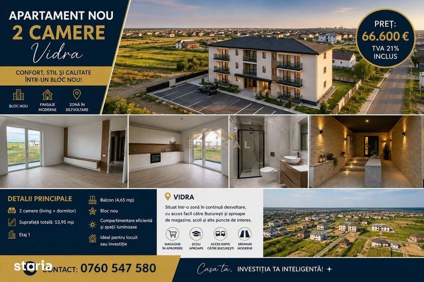 Apartament cu 2 camere în Crețești