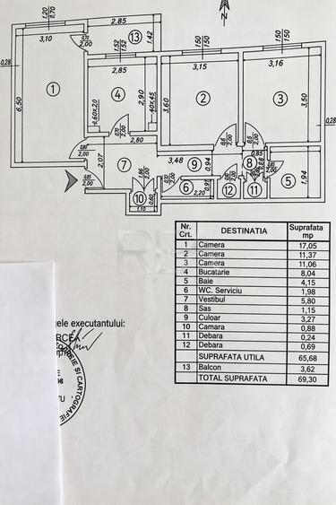 Apartament cu 3 camere decomandat, mobilat în Gorjului