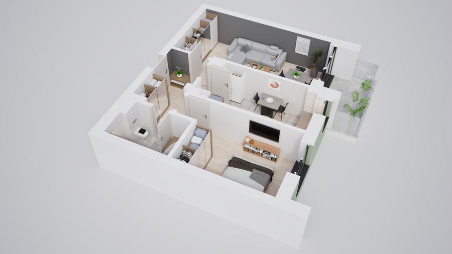 Apartament 2 camere, cartier privat cu zone verzi si parc propriu - 7