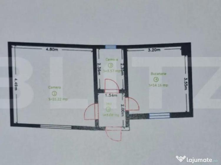 Apartament cu o camera, 42 mp - Zalau - 1