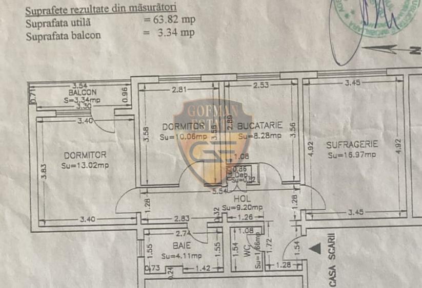 3 camere, lux, zona DACIA - Bd. Lapusneanu, balcon, 67 mp, gaze, centrala, A/C - 13