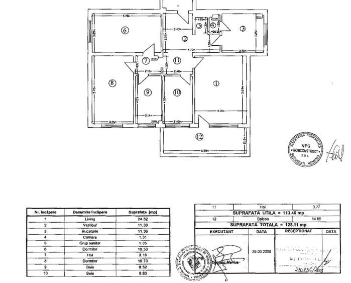Apartament spațios 3 camere, 128 mp, terasa -parcare – Bld. Ionescu Siseșesti - 15