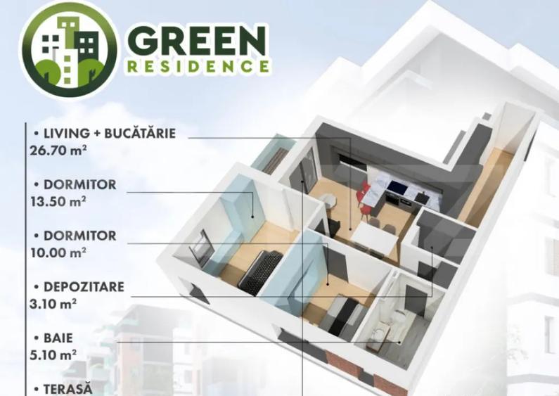 Apartament 3 camere 65,68 mp Green Residence - 9